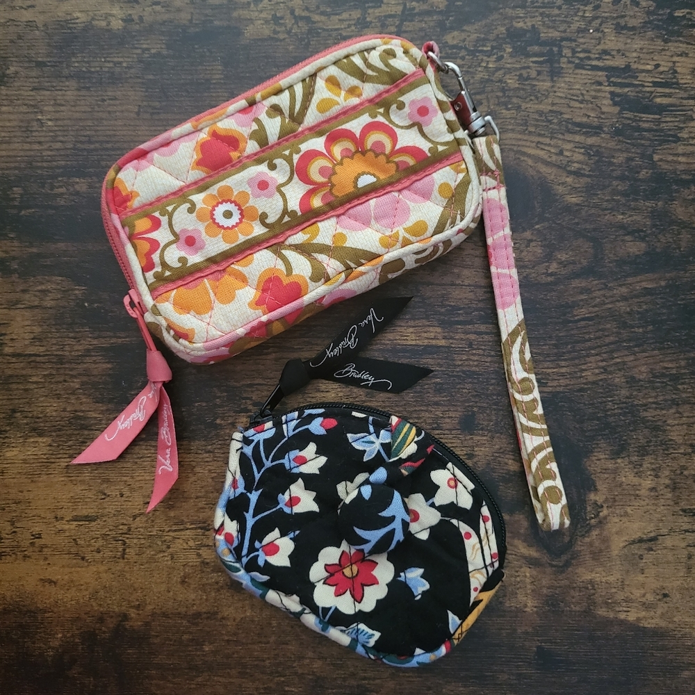 Vera Bradley Floral Wristlet and Coin Purse Bundle